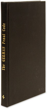 Item #29190 German Penal Code of 1871 Translated by Gerhard Mueller; T Buergenthal. Gerhard...