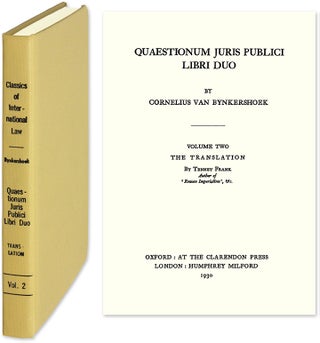 Item #29277 On Questions of Public Law. Two Books, in 1 Vol. English translation. Cornelius van...