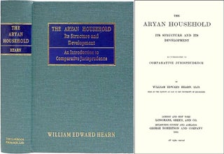 Item #29287 The Aryan Household Its Structure and Its Development. An. William Edward Hearn