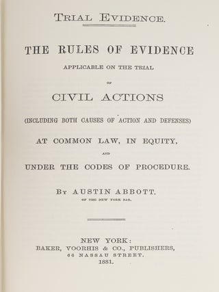 Trial Evidence. The Rules of Evidence Applicable in the...