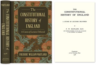 Item #30765 The Constitutional History of England. A Course of Lectures. Frederic William Maitland