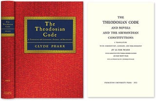 Item #31235 The Theodosian Code and Novels and the Sirmondian Constitutions. Clyde Pharr