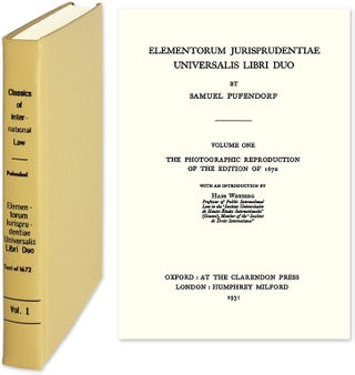 Item #31372 Elementorum Jurisprudentiae Universalis Libri Duo. Volume One. The. Samuel Pufendorf