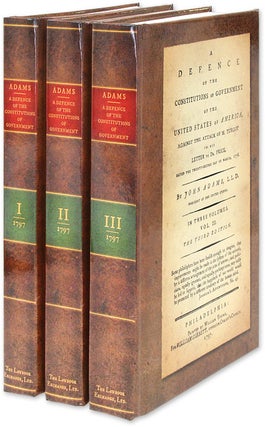 Item #31959 A Defence of the Constitutions of Government of the United States. John Adams