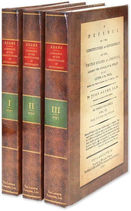 Item #31959 A Defence of the Constitutions of Government of the United States. John Adams.