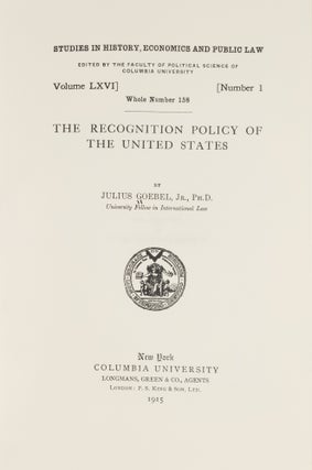 Recognition Policy of the United States.