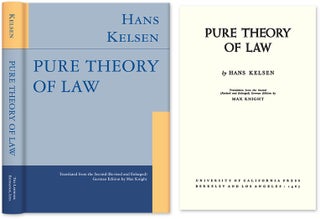 Item #32381 Pure Theory of Law. Translation from the Second German Edition by. Hans Kelsen, Max...