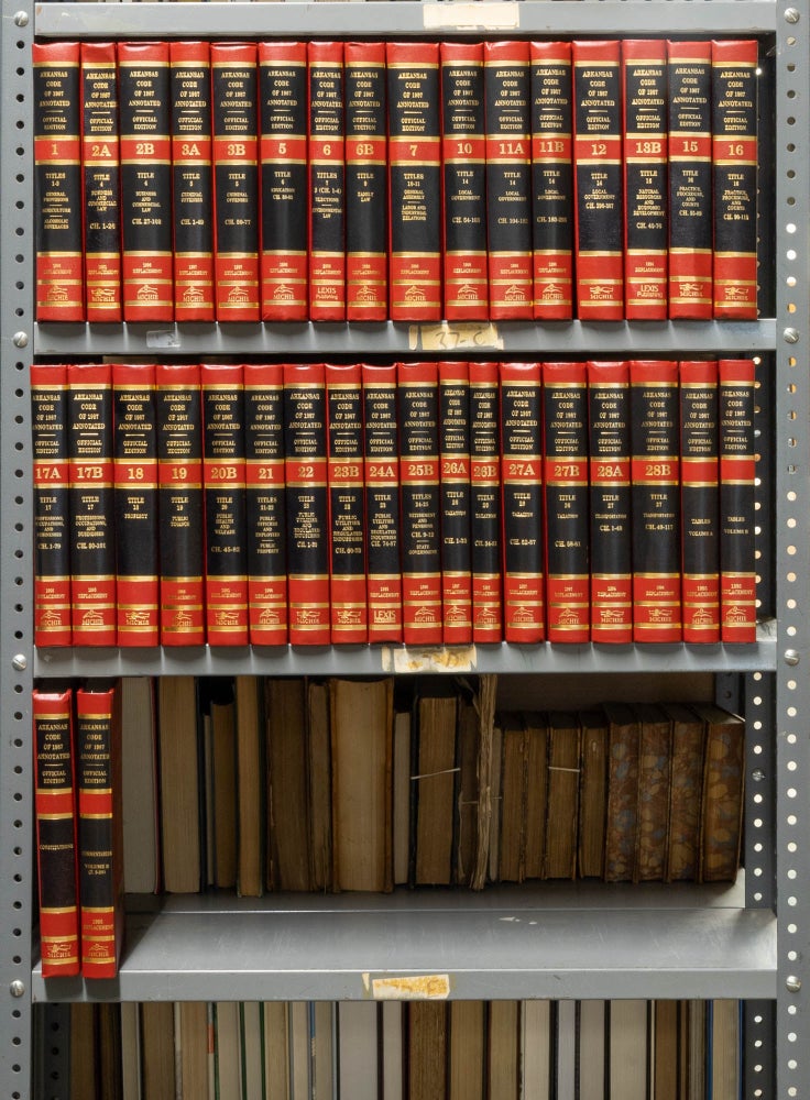 Item #33079 Arkansas Code of 1987 Annotated. 36 Misc. Vols. 5 linear feet. LexisNexis Michie Co.