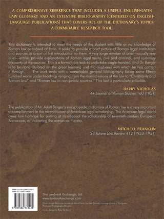 Encyclopedic Dictionary of Roman Law.