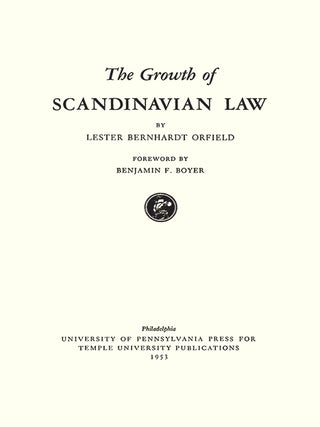 The Growth of Scandinavian Law.