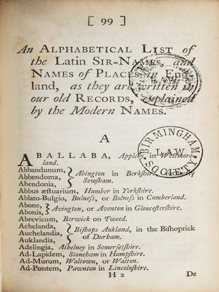 An Index to the Records With Directions to the Several Places where...