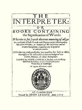 The Interpreter: Or Booke Containing the Signification of Words...