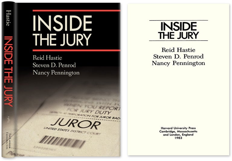 Item #34768 Inside the Jury. Reid Hastie, Steven D. Penrod.