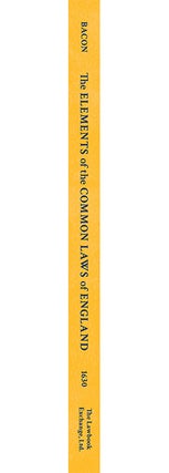 The Elements of the Common Laws of England, Branched into a Double...