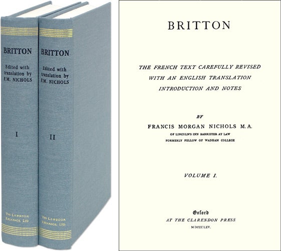 Item #36365 Britton: The French Text Carefully Revised with an English Translation. Francis Morgan. Britton Nichols.
