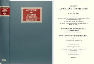 Item #36368 Ancient Laws and Institutes of England: Comprising Laws Enacted. Benjamin Thorpe