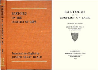 Item #36540 Bartolus on the Conflict of Laws. Joseph H. Beale