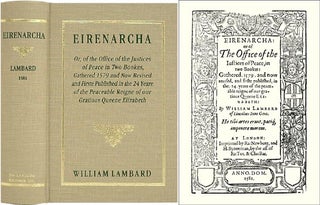 Item #36545 Eirenarcha, or the Office of the Justices of Peace. William Lambard, William Lambarde