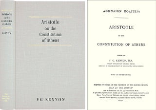 Item #36547 Aristotle on the Constitution of Athens [Athenaion Politeia] 3d rev ed. E. G. Kenyon,...