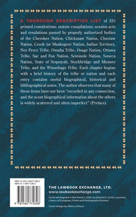 A Bibliography of the Constitutions and Laws of the American Indians..