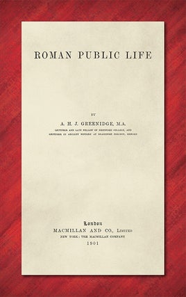 Item #36549 Roman Public Life. A. H. J. Greenidge
