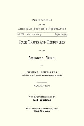 Race Traits and Tendencies of the American Negro.