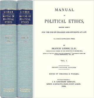 Item #36578 Manual of Political Ethics... Second Edition, Revised. 2 Vols. Francis. Theodore...
