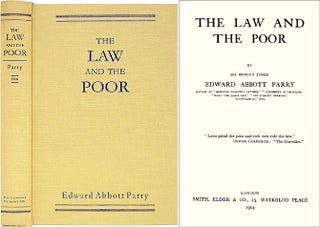 Item #36587 The Law and the Poor. Edward Abbott Parry