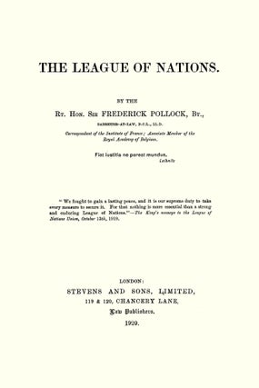 The League of Nations.