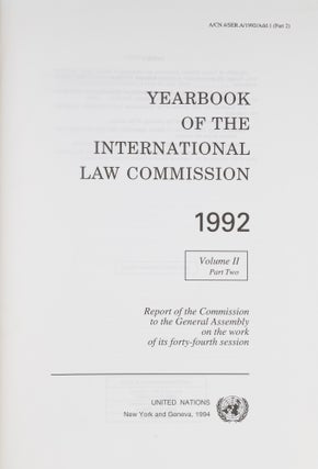 Yearbook of the International Law Commission 1992. Volume II, Part Two