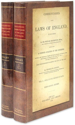 Item #36929 Commentaries on the Laws of England; In Four Books. With A Copious. Sir William...