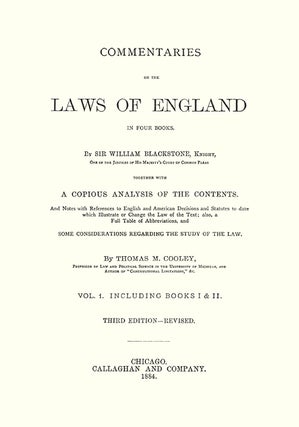 Commentaries on the Laws of England; In Four Books. With A Copious...