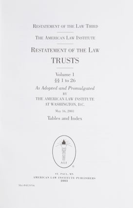 Restatement of the Law Trusts 3d. Volumes 1 and 2, 2 books.