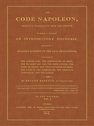 The Code Napoleon, Verbally Translated From the French: To Which is...
