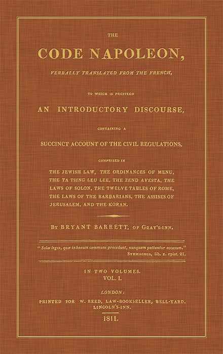 Code In English Nepolean The Code Napoleon, Verbally Translated From the French: To Which is ...