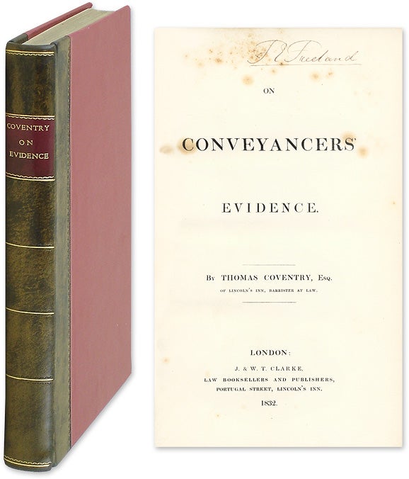 Item #37571 On Conveyancers' Evidence. Thomas Coventry.