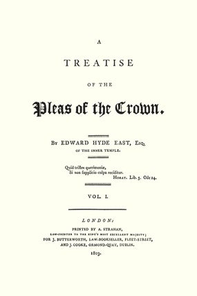 A Treatise of the Pleas of the Crown. 2 Vols.