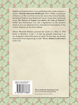 The High Court of Parliament and Its Supremacy: An Historical Essay...
