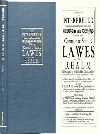 Item #38181 Nomothetas: The Interpreter Containing the Genuine Signification. John Cowell, Thomas...