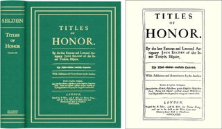 Item #38229 Titles of Honor. Carefully Corrected with Additions and Amendments. John Selden