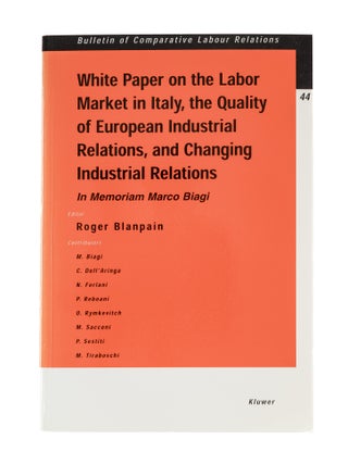 Item #38655 White Paper on the Labor Market in Italy. Roger Blanpain