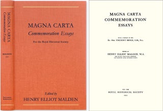 Item #38760 Magna Carta Commemoration Essays. With a Prefaceby the Rt. Hon. Henry Elliot Malden