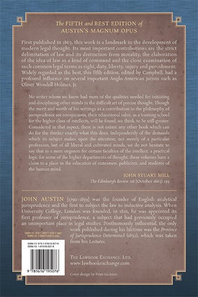 Lectures on Jurisprudence or the Philosophy of Positive Law. 5th ed...