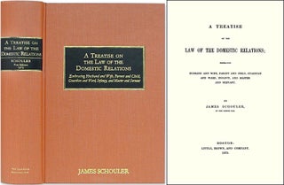 Item #38776 A Treatise on the Law of the Domestic Relations; Embracing Husband. James Schouler