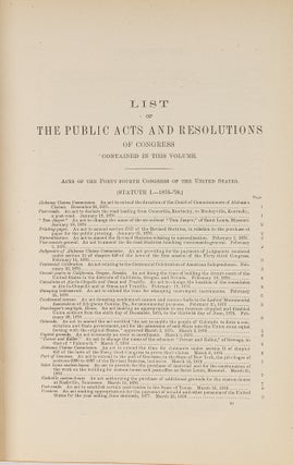 The Statutes at Large...from October, 1877, to March, 1879. Vol. XX