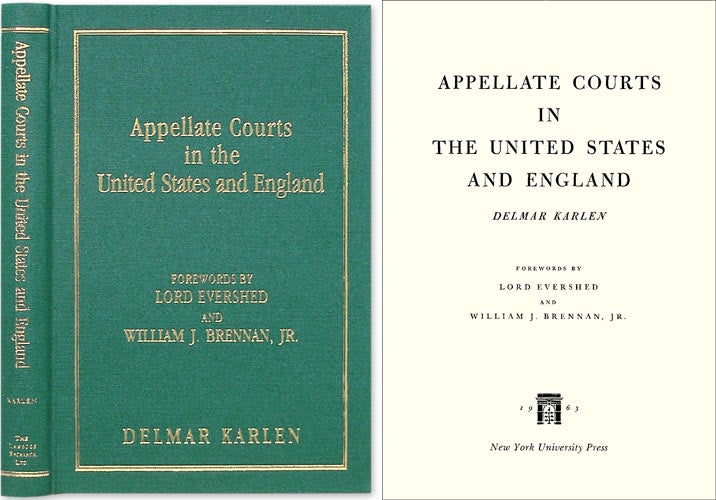 Item #40191 Appellate Courts in the United States and England. Delmar Karlen.