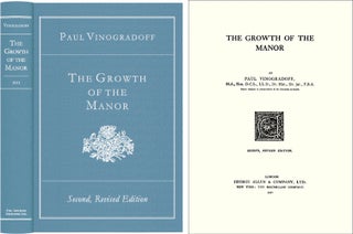 Item #40725 The Growth of the Manor. Sir Paul Vinogradoff