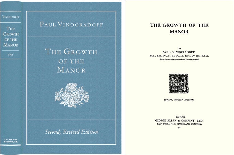 Item #40725 The Growth of the Manor. Sir Paul Vinogradoff.