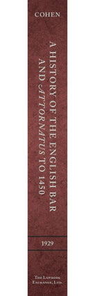 A History of the English Bar and Attornatus to 1450.