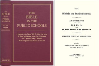 Item #40729 The Bible in the Public Schools: Arguments in the Case Of John D Minor. John Minor,...
